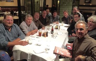 Finally, the cartoonists of the Chicago chapter of the NCS are promoted to a seat at the big table for the Fall 2017 chapter meeting on October 22 - the executive boardroom of the Chicago Tribune in the Tribune Tower in downtown Chicago. Seated in front row (l to r): Brian Diskin, Ryan Pagelow, Richard Pietrzyk, and Pat Byrnes. Standing behind them: Daniel Beyer (2017 chapter inductee), Bill King, Kenny Durkin, Bill Whitehead, Tribune editorial cartoonist Scott Stantis, and Jim McGreal. Invisible member seated in green chair: T. Brian Kelly.